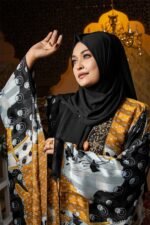 Exclusive Printed Abaya with Lace & Embroidery Work - Image 3
