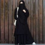 Irani queen Stylish abaya, (hijab, niqab ,Skirt & Burkha) Borkha Dubai Charry Full Black 451 image
