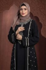 Black Color Borka Design with Embroidery Work