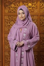Mauve Pink Color Borka Design with Embroidery Work