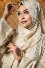 Cream Color Borka Design with Lace & Stone Work - Image 2