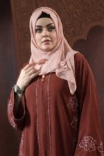 Copper Coffee Color Borka Design with Embroidery & Stone Work - Image 3