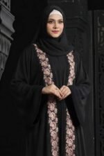 Black Color Borka Design with Embroidery Work
