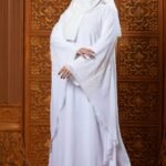 Luxurious White Abaya with Embroidery & Stone Work image