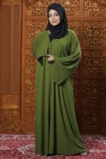 Olive Green Color Borka Design with Stone Work image