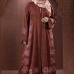 Copper Coffee Color Borka Design with Embroidery & Stone Work