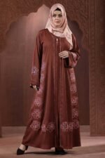 Copper Coffee Color Borka Design with Embroidery & Stone Work