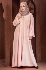 Pink Color Borka Design with Embroidery & Stone Work