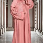 Sunset Nude Color Borka Design with Embroidery & Stone Work image