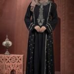 Black Color Borka Design with Embroidery Work IMAGE