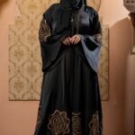 Black Color Gown Borka with Embroidery & Stone Work image