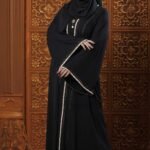 Black Color Gown Borka with Lace & Stone Work