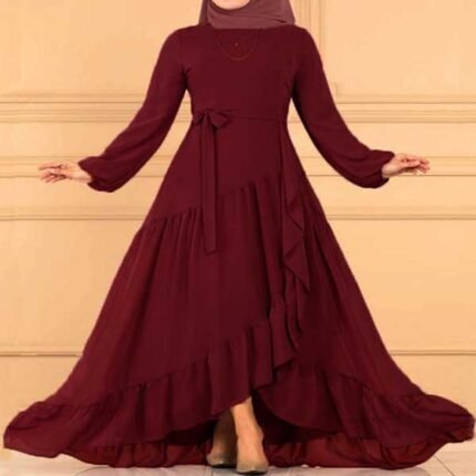 Turkish Fashionable Stylish Waist Belt Borkha Dubai Charry Maroon image