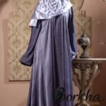 Ash Color Borka Design with Embroidery & Stone Work | Irani Borka Bazar