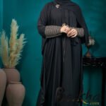 Black Color Abaya with Embroidery & Stone Work | Irani Borka Bazar