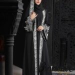 Black Color Attached Koti Borka with Embroidery & Stone Work | Irani Borka Bazar