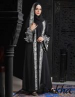 Black Color Attached Koti Borka with Embroidery & Stone Work | Irani Borka Bazar