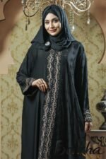 Black Color Borka Design with Embroidery & Stone Work | Irani Borka Bazar