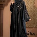 Black Color Borka Design with Embroidery & Stone Work | Irani Borka Bazar