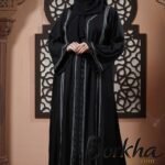 Black Color Borka Design with Lace & Stone Work | Irani Borka Bazar