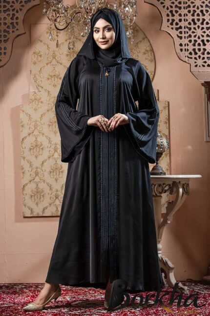 Black Color Borka Design with Stone Work | Irani Borka Bazar