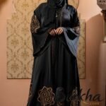 Black Color Gown Borka with Embroidery & Stone Work | Irani Borka Bazar