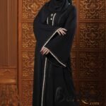 Black Color Gown Borka with Lace & Stone Work | Irani Borka Bazar