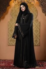 Black Color Gown Borka with Stone Work | Irani Borka Bazar