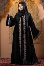 Black Color Koti Borka with Embroidery & Stone Work | Irani Borka Bazar