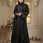 Black Koti Borka with Embroidery & Stone Work | Irani Borka Bazar