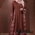 Copper Coffee Color Borka Design with Embroidery & Stone Work | Irani Borka Bazar