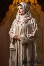 Cream Color Borka Design with Lace & Stone Work | Irani Borka Bazar