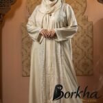 Cream Color Borka Design with Lace & Stone Work | Irani Borka Bazar
