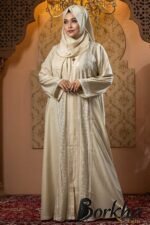 Cream Color Borka Design with Lace & Stone Work | Irani Borka Bazar