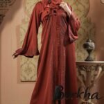 Dark Orange Color Gown Borka with Stone Work | Irani Borka Bazar