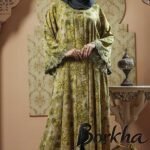 Floral Printed Borka Design with Stone Work | Irani Borka Bazar