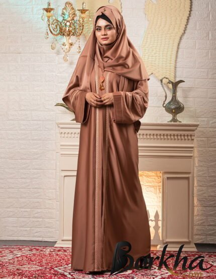 Golden Borka Design with Lace & Stone Work | Irani Borka Bazar