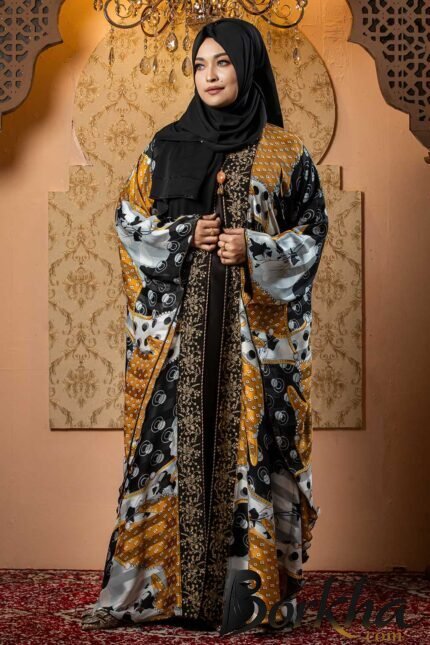 Gorgeous Printed Abaya with Lace & Embroidery Work | Irani Borka Bazar