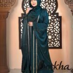 Green Color Abaya with Lace & Stone Work | Irani Borka Bazar
