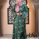 Green Color Gown Borka with Thread & Stone Work | Irani Borka Bazar
