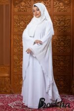 Luxurious White Abaya with Embroidery & Stone Work | Irani Borka Bazar