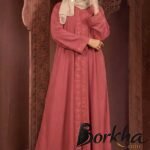 Mauve Pink Color Borka Design with Embroidery & Stone Work | Irani Borka Bazar