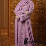 Mauve Pink Color Borka Design with Embroidery Work | Irani Borka Bazar
