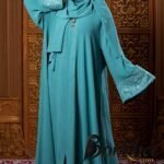 Ocean Blue Color Borka Design with Embroidery & Stone Work | Irani Borka Bazar