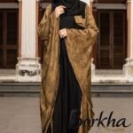 Olive & Black Color Abaya with Stone Work | Irani Borka Bazar