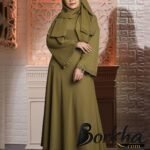 Olive Color Gown Borka with Stone Work | Irani Borka Bazar
