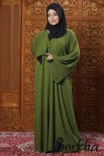 Olive Green Color Borka Design with Stone Work | Irani Borka Bazar