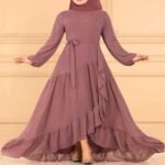 Turkish Fashionable Stylish Waist Belt Borkha Dubai Charry Milk COffee image