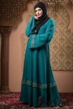 Pest Color Borka Design with Embroidery & Stone Work | Irani Borka Bazar