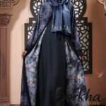 Premium Floral Printed Koti Borka with Stone Work | Irani Borka Bazar